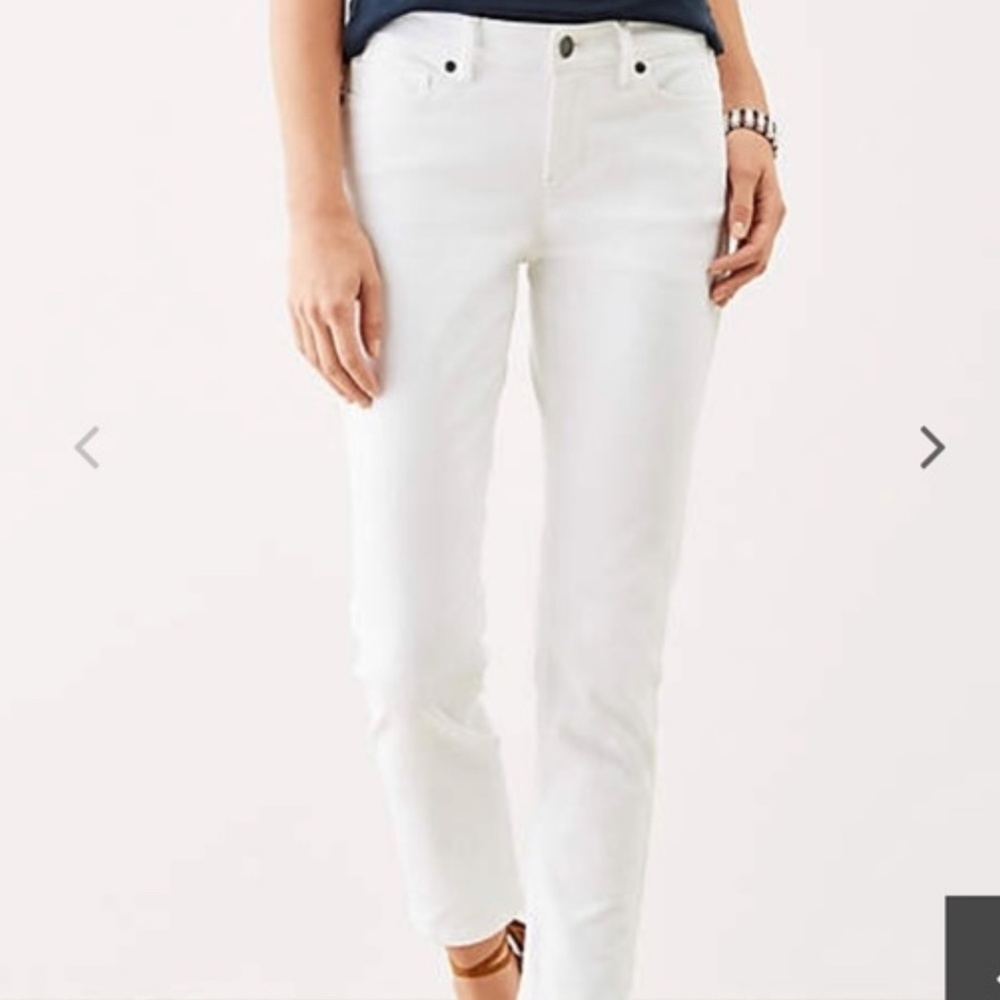 J Jill Authentic Fit Denim Slim ankle White 12P